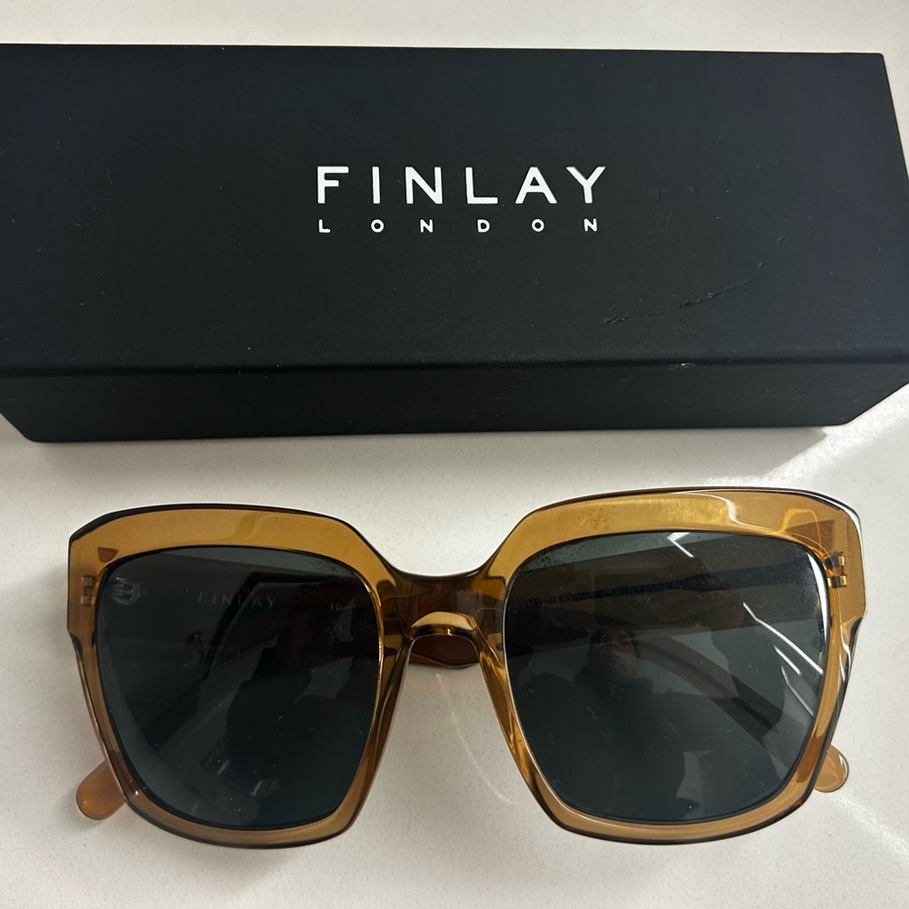 FINLAY London Matilda Brown Sunglasses with green lenses